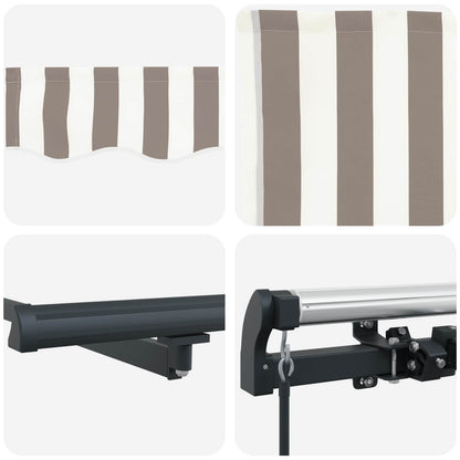 vidaXL Retractable Awning Light Grey and White 300 x 250 cm 4