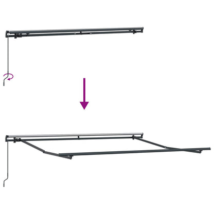 vidaXL Retractable Awning Light Grey and White 300 x 250 cm 5