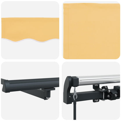 vidaXL Retractable Awning Sand 300 x 250 cm Polyester and Aluminium 6