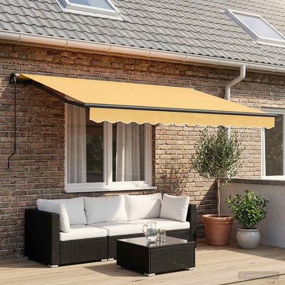 vidaXL Retractable Awning Sand 300 x 250 cm Polyester and Aluminium 1