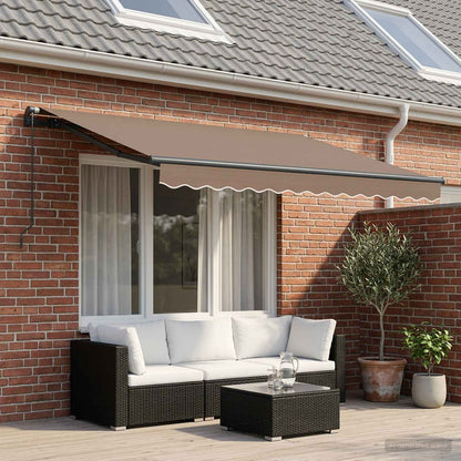 vidaXL Retractable Awning Taupe 300 x 250 cm Polyester and Aluminium 1