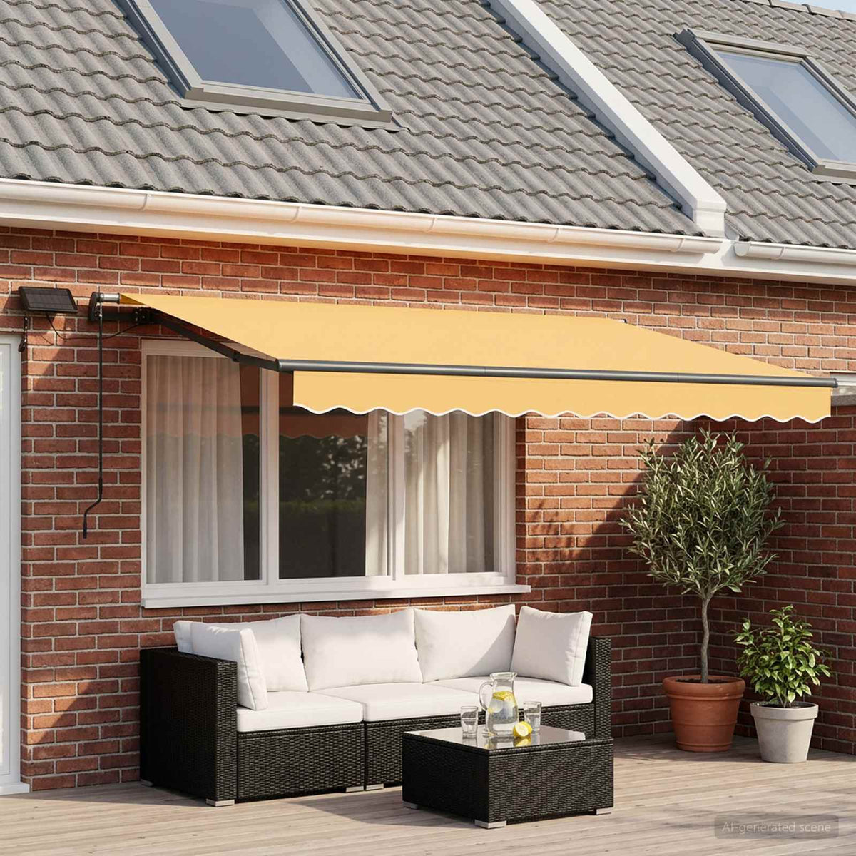 vidaXL Retractable Awning Sand 300 x 250 cm Fabric and Aluminium 1