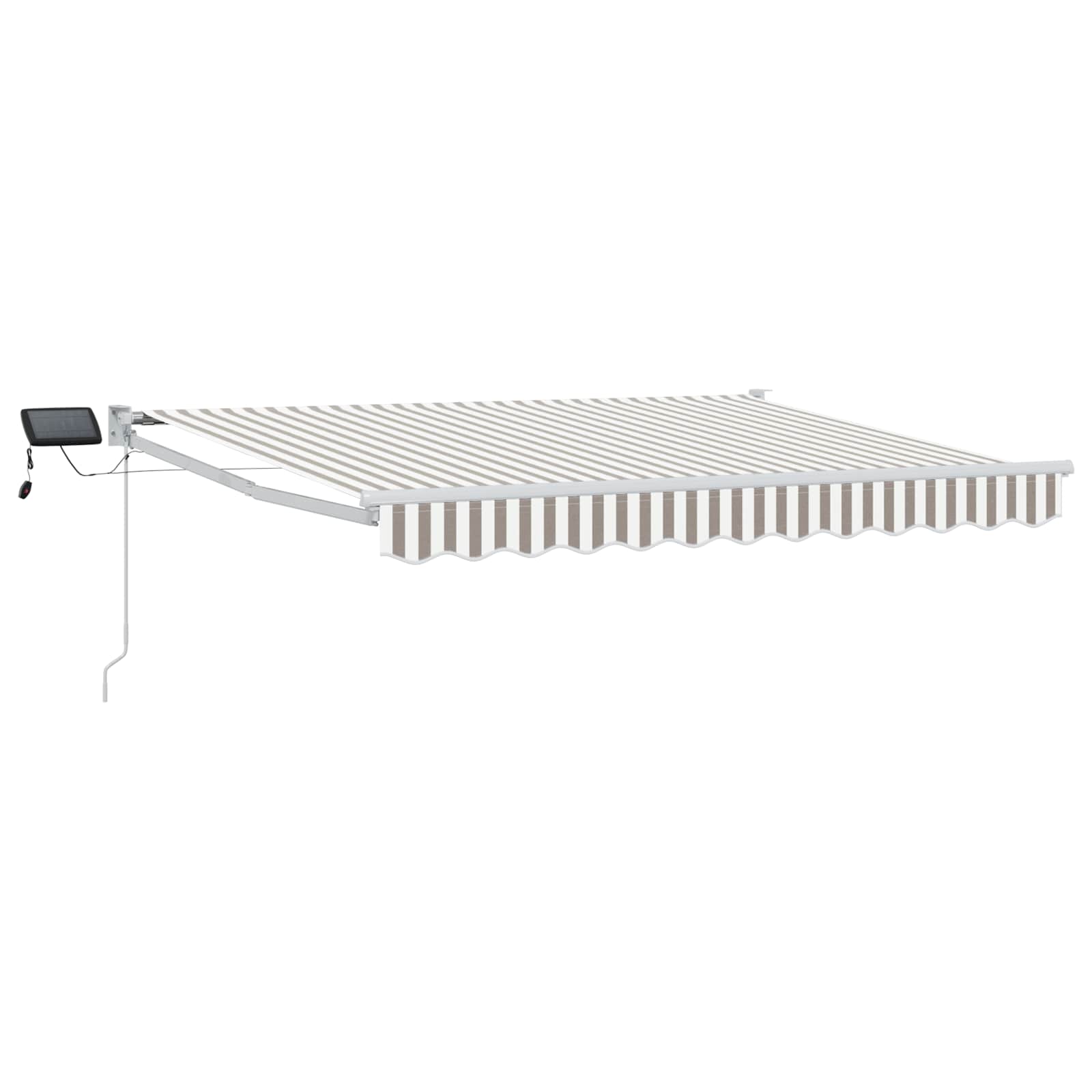 vidaXL Manual Retractable Awning with LEDs Light Grey and White 2