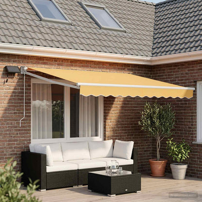 vidaXL Manual Retractable Awning with LEDs Sand 1