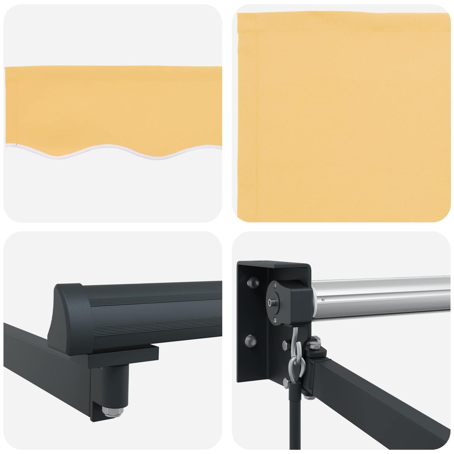 vidaXL Manual Retractable Awning with LEDs Sand 5