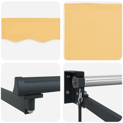 vidaXL Manual Retractable Awning with LEDs Sand 5