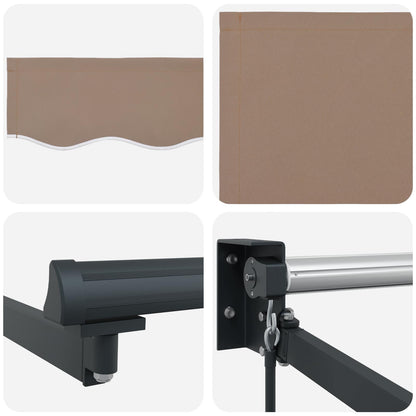 vidaXL Manual Retractable Awning with LEDs Taupe 5