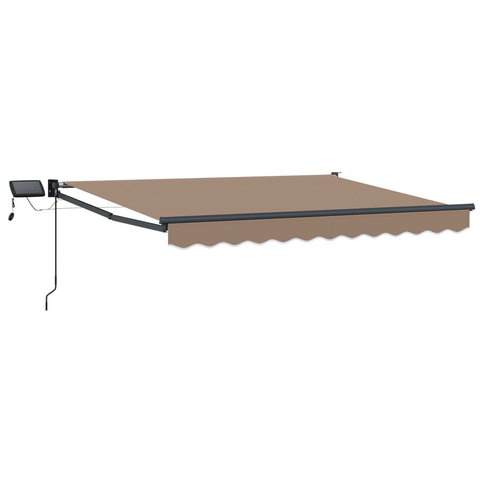 vidaXL Manual Retractable Awning with LEDs Taupe 2