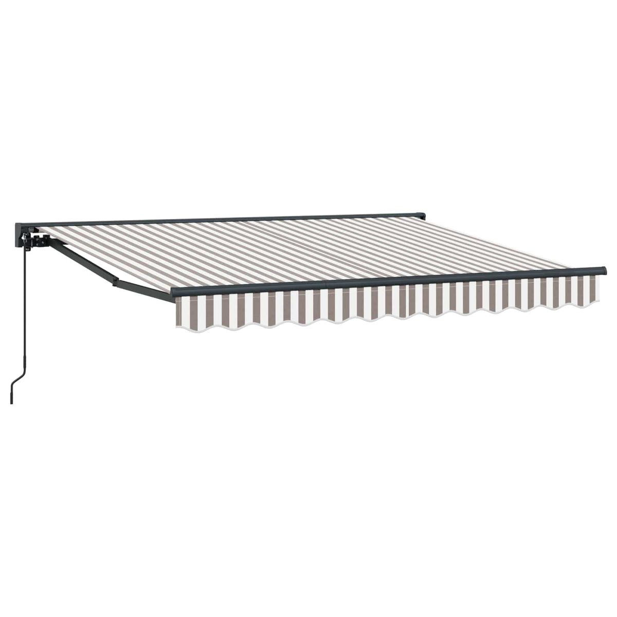 vidaXL Retractable Awning Light Grey and White 3 x 2.5 m 2