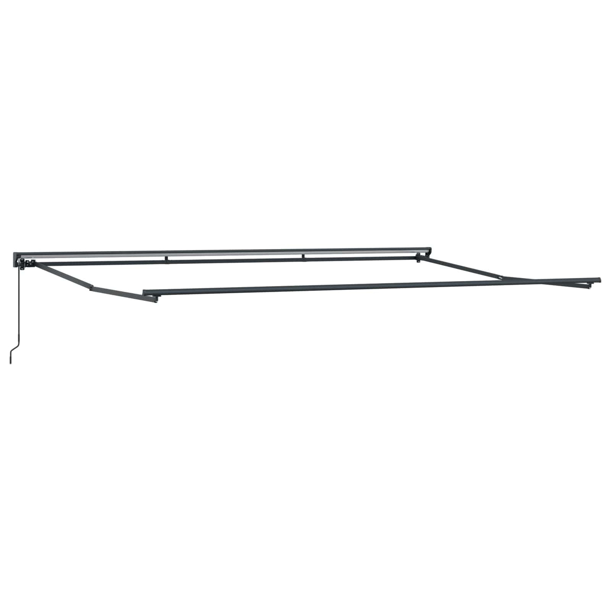 vidaXL Retractable Awning Light Grey and White 3 x 2.5 m 3