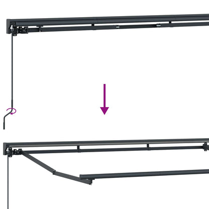 vidaXL Retractable Awning Light Grey and White 3 x 2.5 m 5
