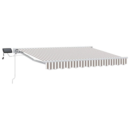vidaXL Manual Awning Frame with LEDs Light Grey and White 3 x 2.5 m 2