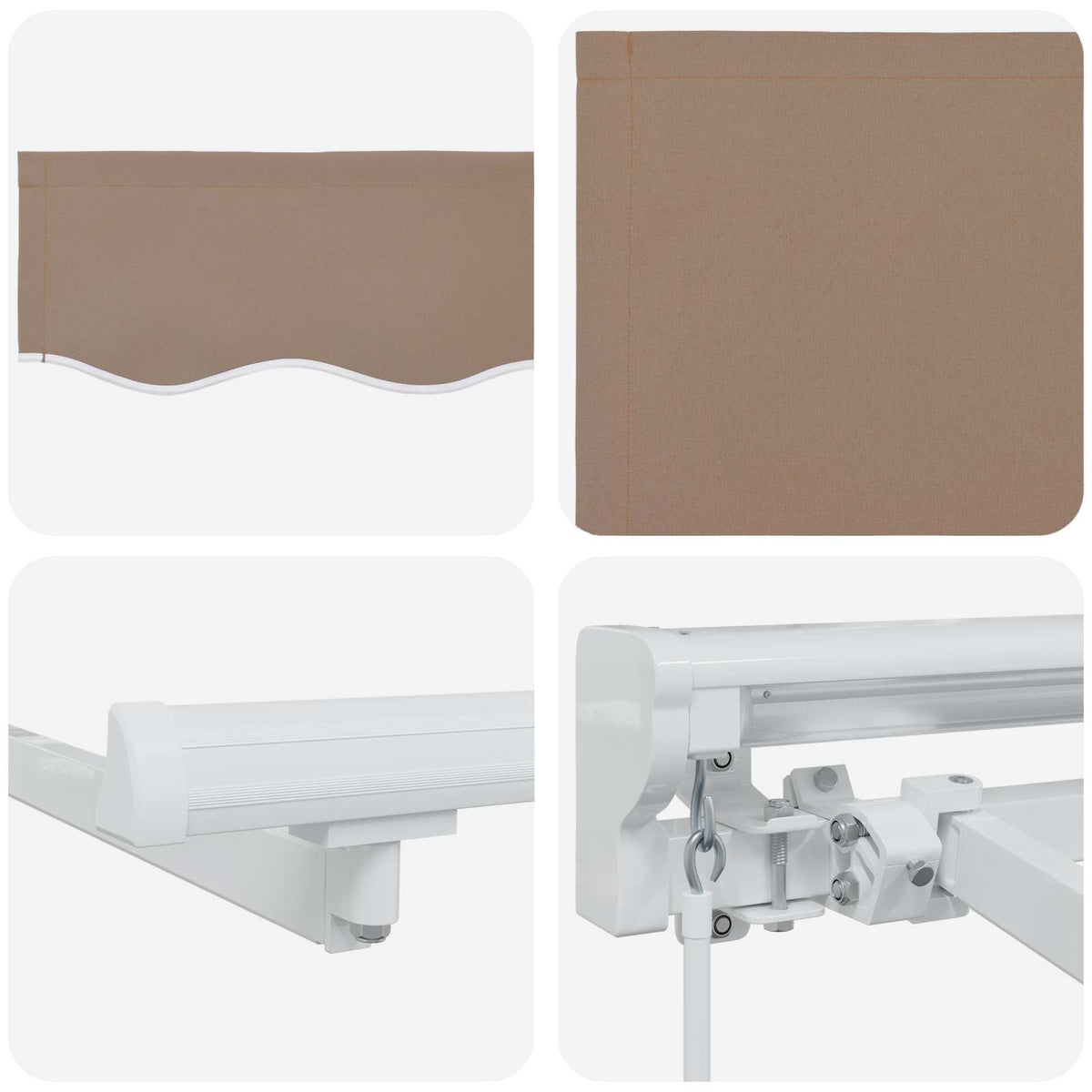 vidaXL Manual Awning Frame with LEDs Taupe 3 x 2.5 m 6