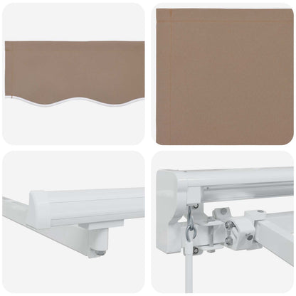 vidaXL Manual Awning Frame with LEDs Taupe 3 x 2.5 m 6