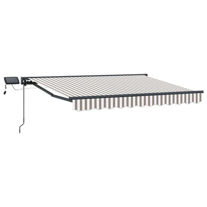 vidaXL Manual Awning Frame with LEDs Light Grey and White 3 x 2.5 m 2