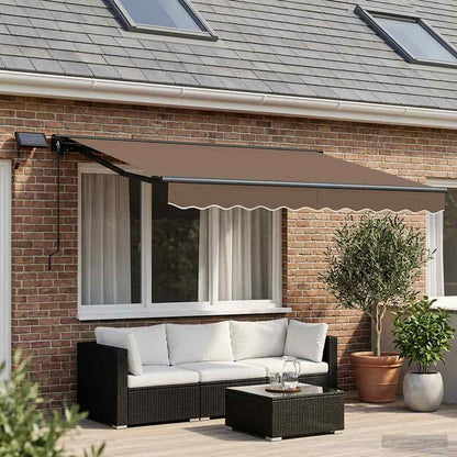 vidaXL Manual Awning Frame with LEDs Taupe 3 x 2.5 m 1