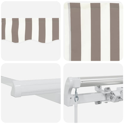 vidaXL Retractable Awning 2 pcs Light Grey and White 3.5 x 2.5 m 3