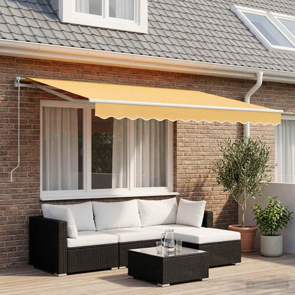 vidaXL Retractable Awning Sand 3.5 x 2.5 m Polyester and Aluminium 1