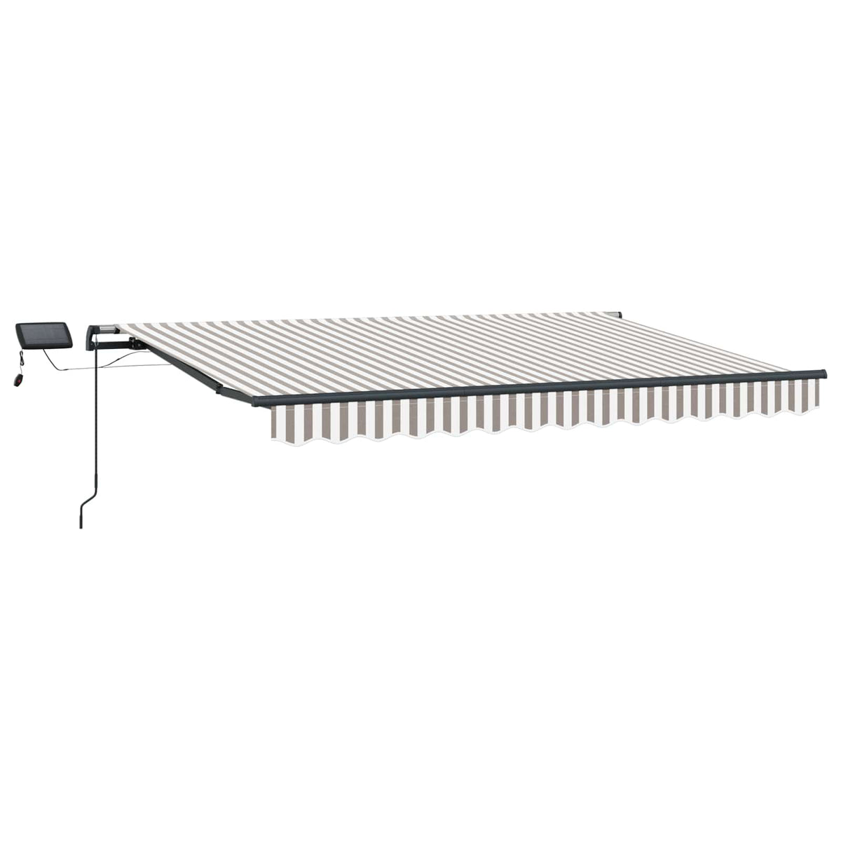 vidaXL Retractable Awning Light Grey and White 350 x 250 cm 2