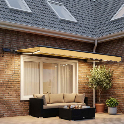 vidaXL Retractable Awning Sand 350 x 250 cm Fabric and Aluminium 3