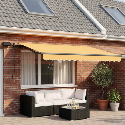 vidaXL Retractable Awning Sand 350 x 250 cm Fabric and Aluminium 1