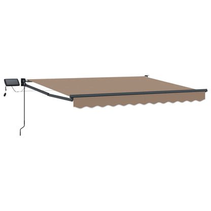 Manual Awning with Solar LED 3.5 x 2.5 m Anthracite Drop 2.5 m Width 3.5 m Taupe