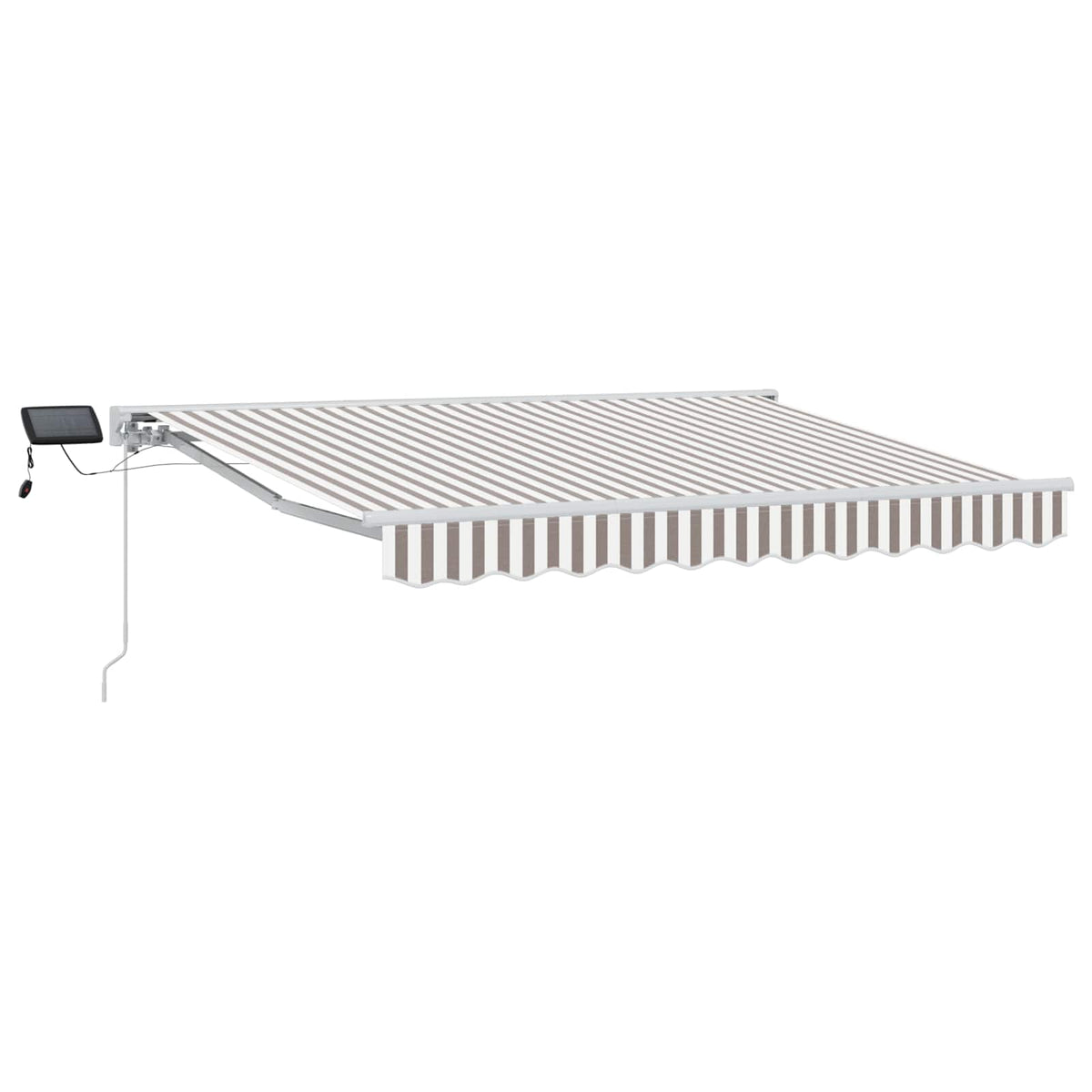 vidaXL Manual Awning Frame with LEDs Light Grey and White 3.5 x 2.5 m 2
