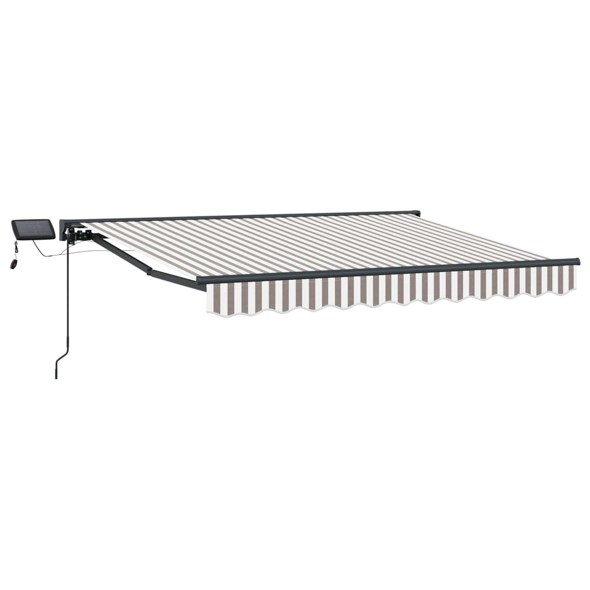 vidaXL Manual Awning Frame with LEDs Light Grey and White 3.5 x 2.5 m 2