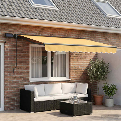 vidaXL Manual Awning Frame with LEDs Sand 3.5 x 2.5 m 1