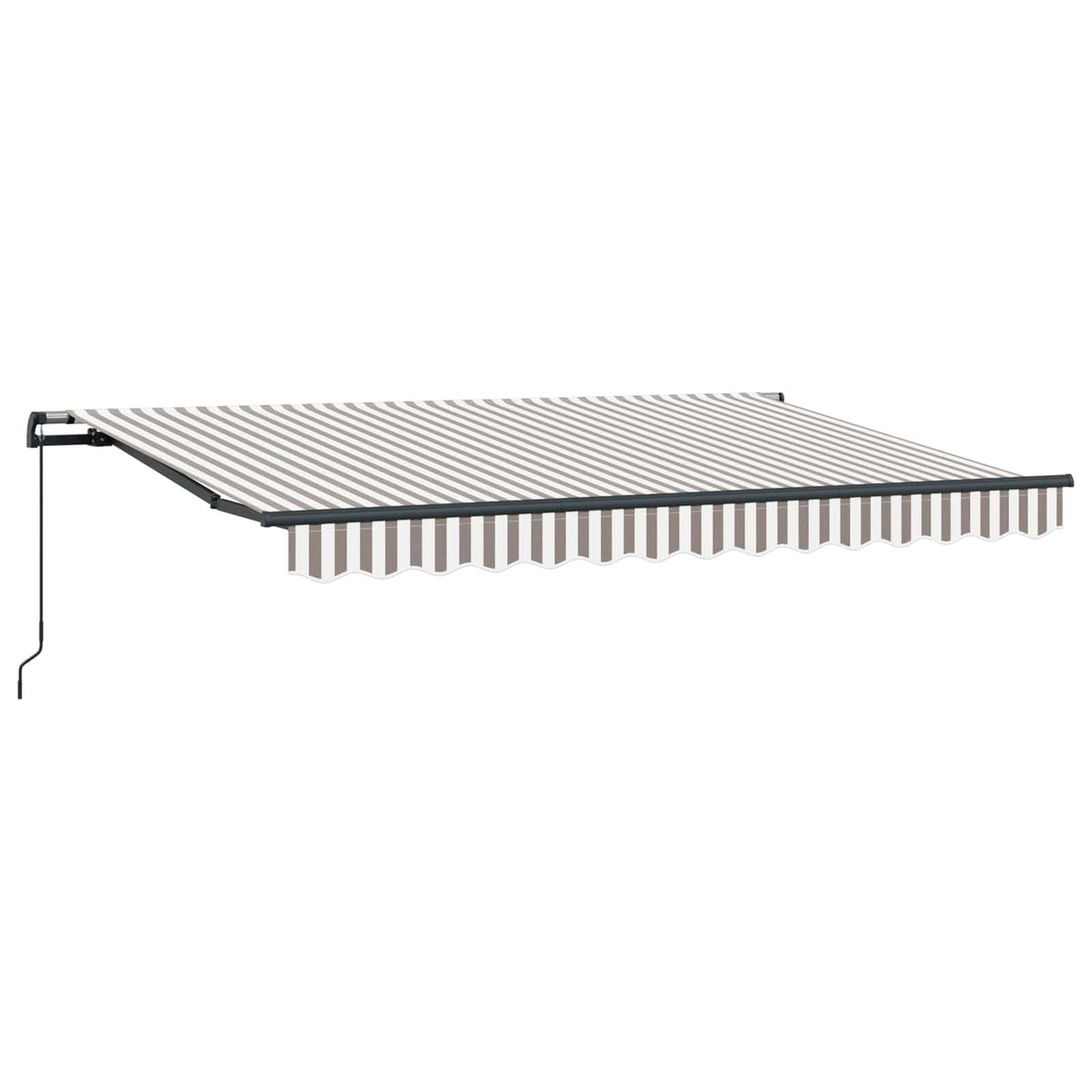 vidaXL Retractable Awning Light Grey and White 400 x 350 cm 2