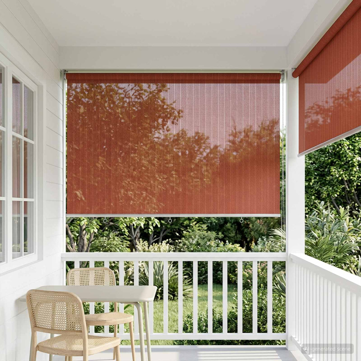 Outdoor Roller Blind 185(W)x230(H) Width 180 cm Terracota