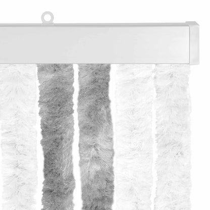 Insect Curtain 90x220 cm Chenille Grey and white (double strip)