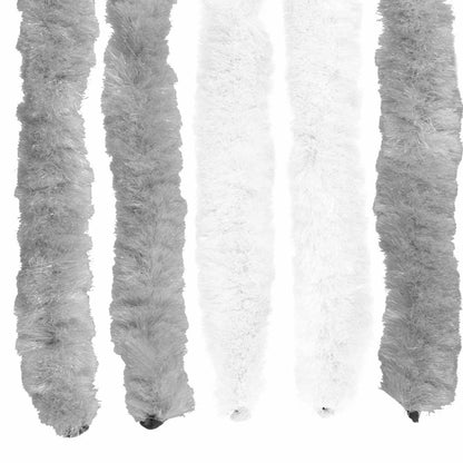 Insect Curtain 90x220 cm Chenille Grey and white (double strip)