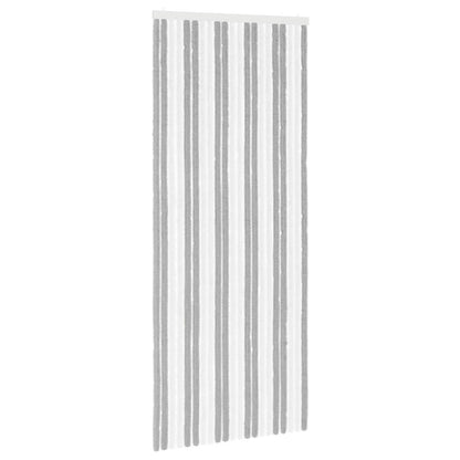 Insect Curtain 90x220 cm Chenille Grey and white (double strip)