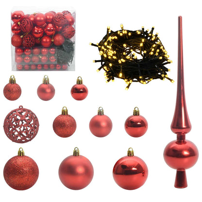 Artificial Christmas Tree with Stand White PVC and Steel Red