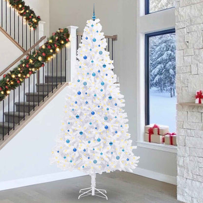 Artificial Christmas Tree with Stand White PVC and Steel Blue