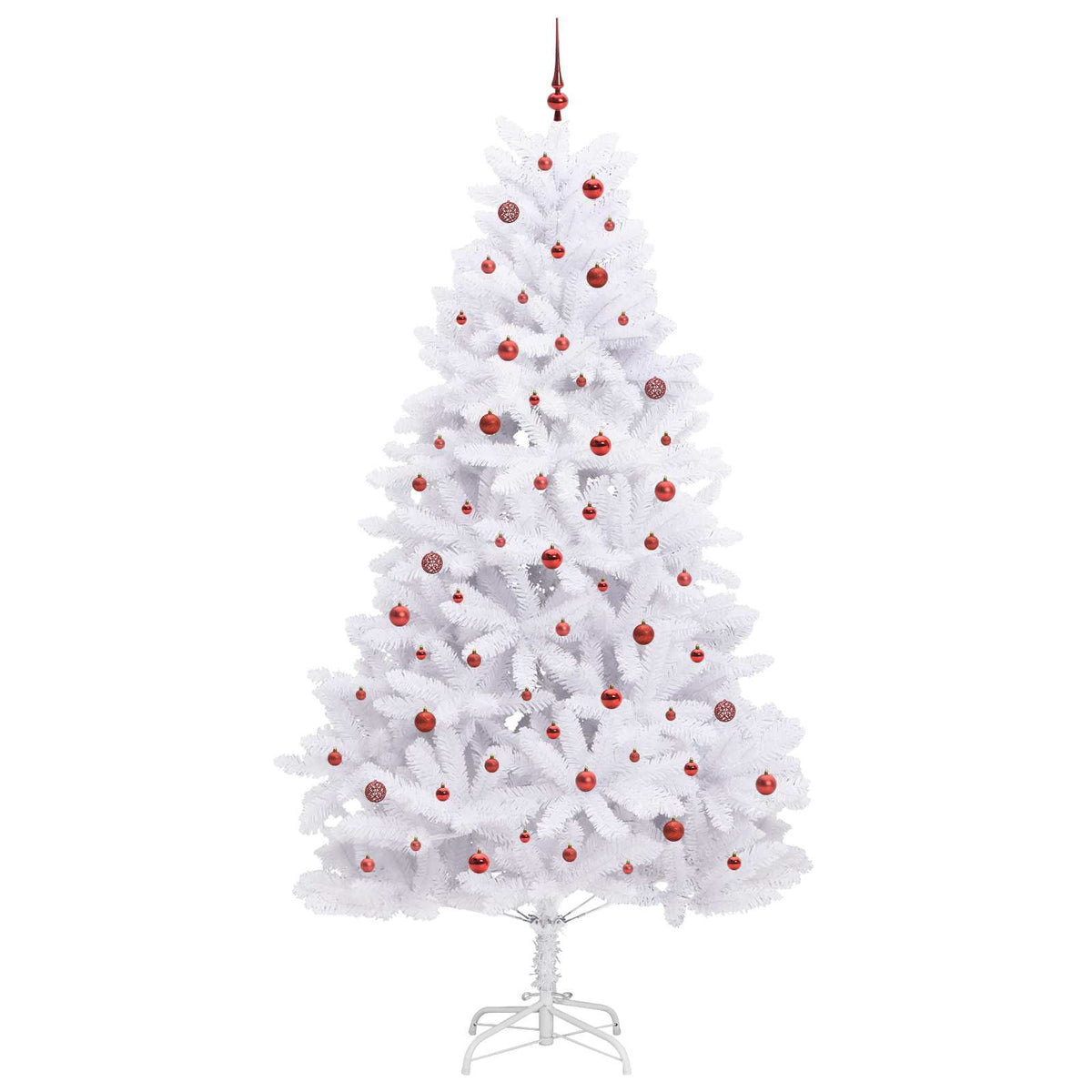 vidaXL Artificial Hinged Christmas Tree White 270 cm PVC and Steel 4