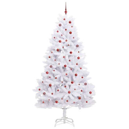 vidaXL Artificial Hinged Christmas Tree White 270 cm PVC and Steel 4