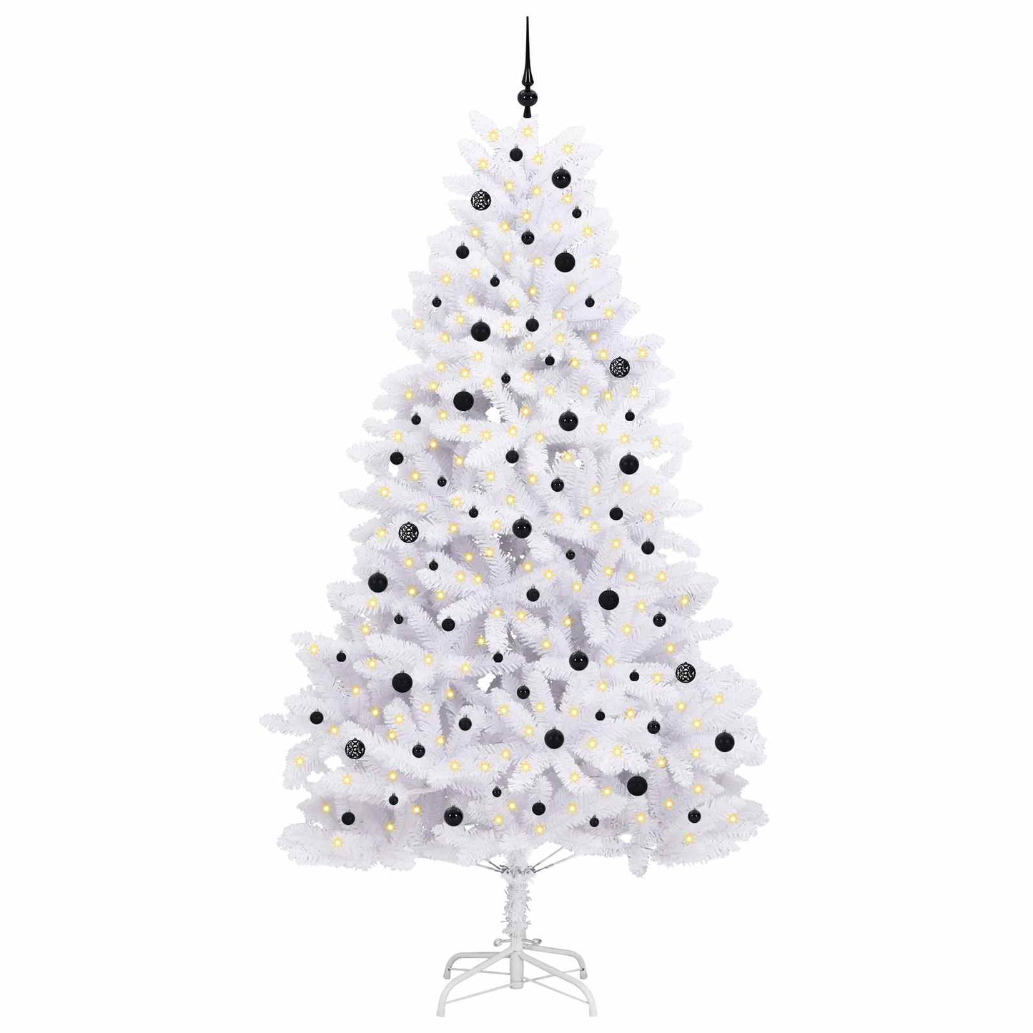 vidaXL Artificial Hinged Christmas Tree White 270 cm PVC and Steel 3