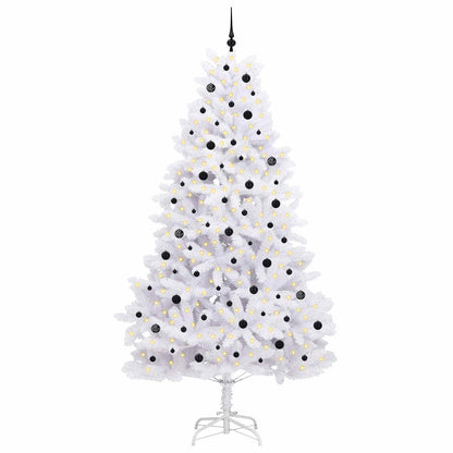 vidaXL Artificial Hinged Christmas Tree White 270 cm PVC and Steel 3