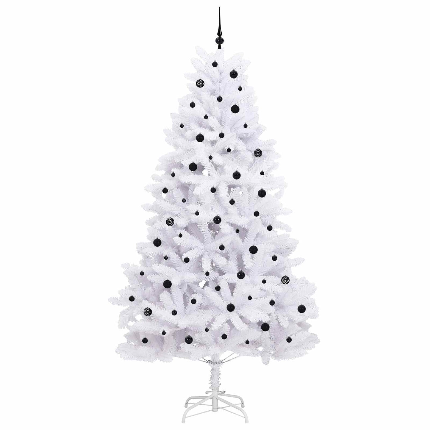 vidaXL Artificial Hinged Christmas Tree White 270 cm PVC and Steel 4