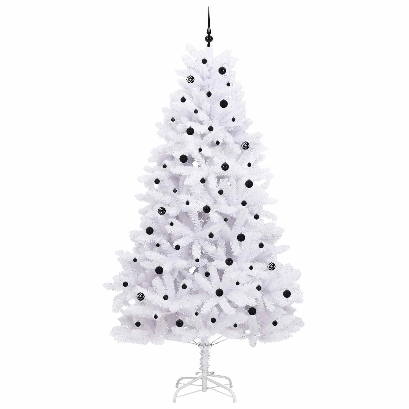 vidaXL Artificial Hinged Christmas Tree White 270 cm PVC and Steel 4