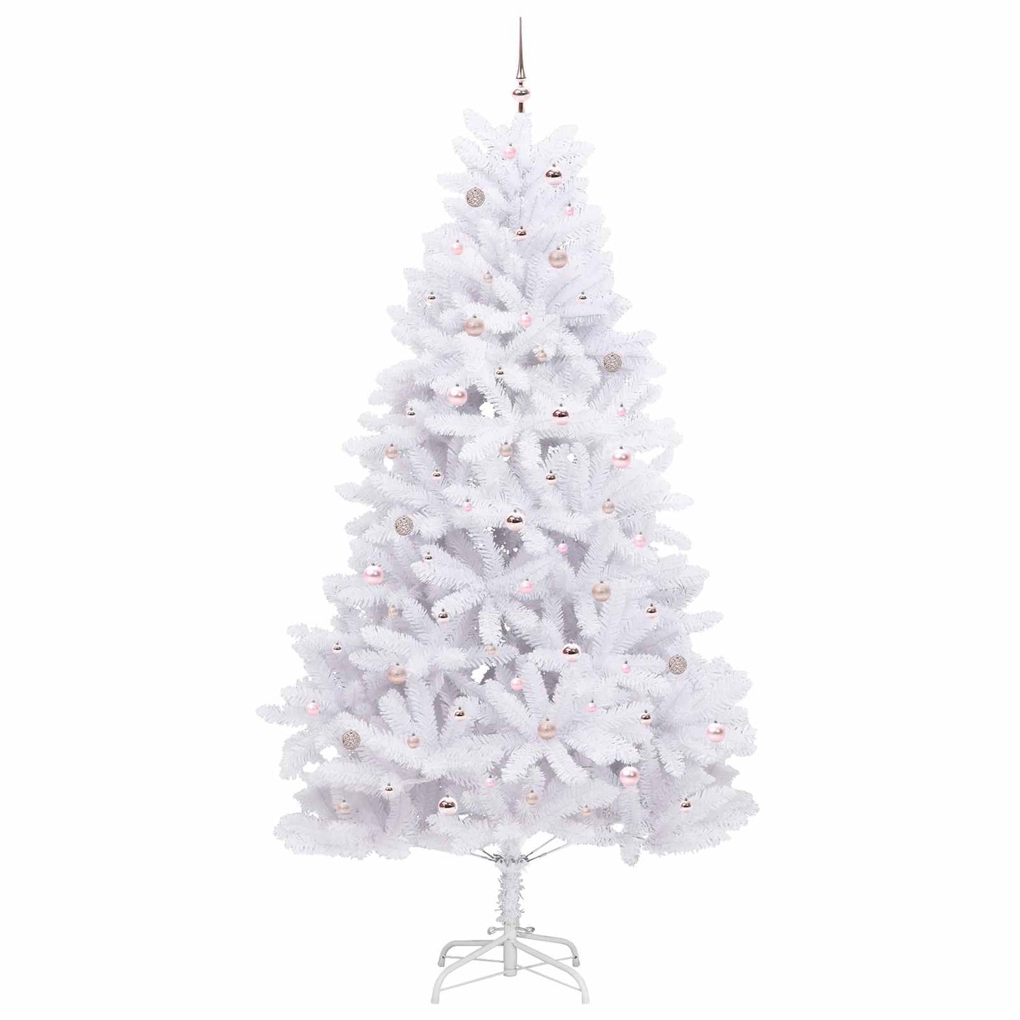 vidaXL Artificial Hinged Christmas Tree White 270 cm PVC and Steel 4