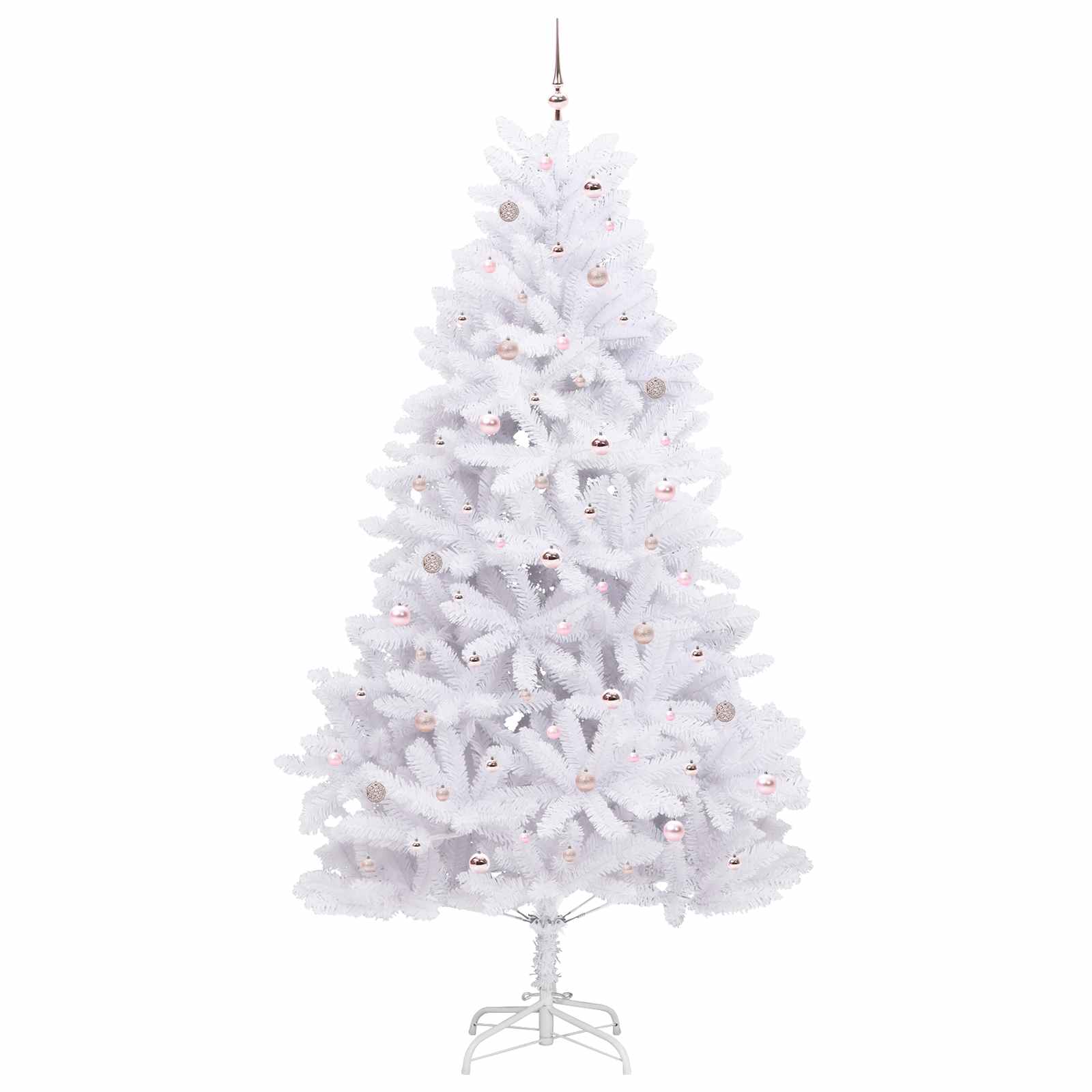 vidaXL Artificial Hinged Christmas Tree White 270 cm PVC and Steel 4