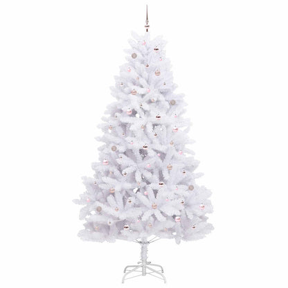 vidaXL Artificial Hinged Christmas Tree White 270 cm PVC and Steel 4