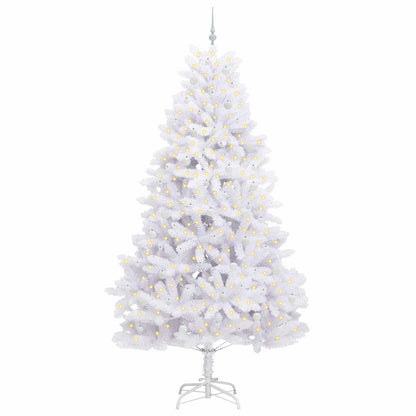 vidaXL Artificial Hinged Christmas Tree White 270 cm PVC and Steel 3