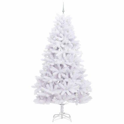 vidaXL Artificial Hinged Christmas Tree White 270 cm PVC and Steel 4