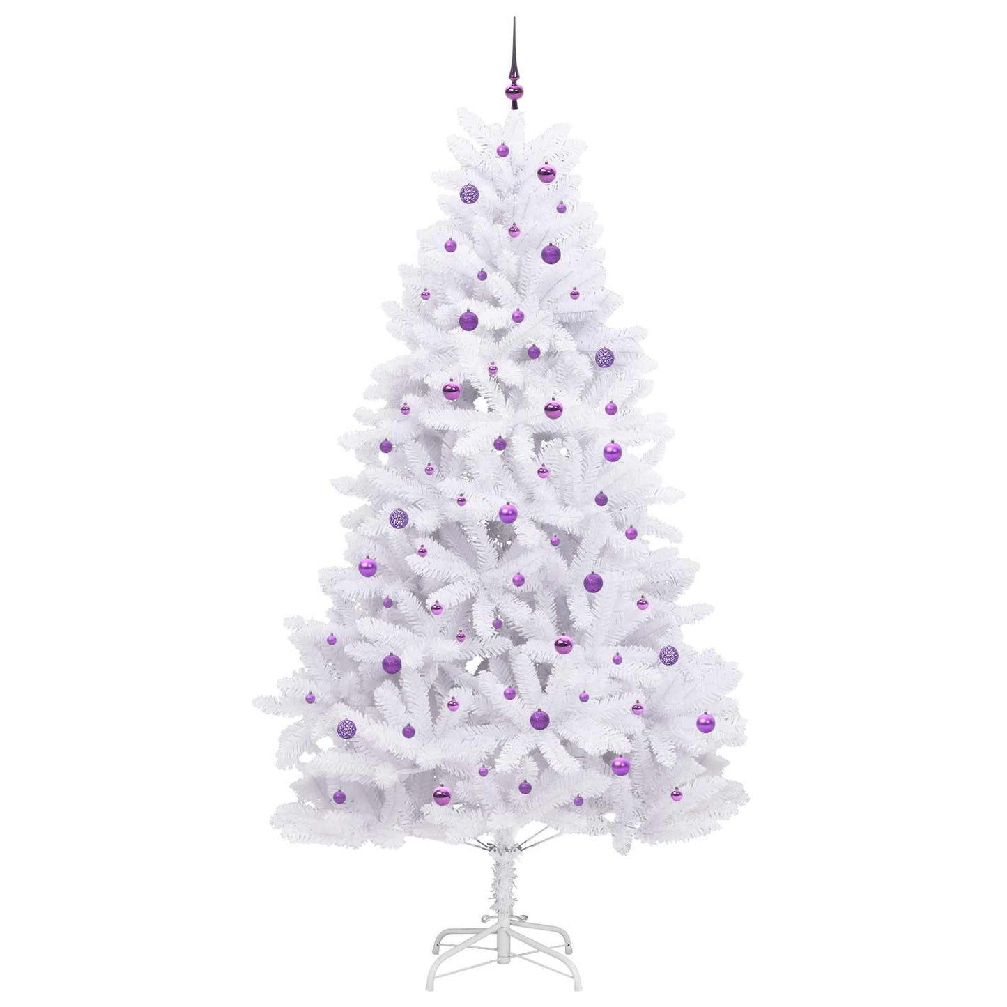 vidaXL Artificial Hinged Christmas Tree White 270 cm PVC and Steel 4