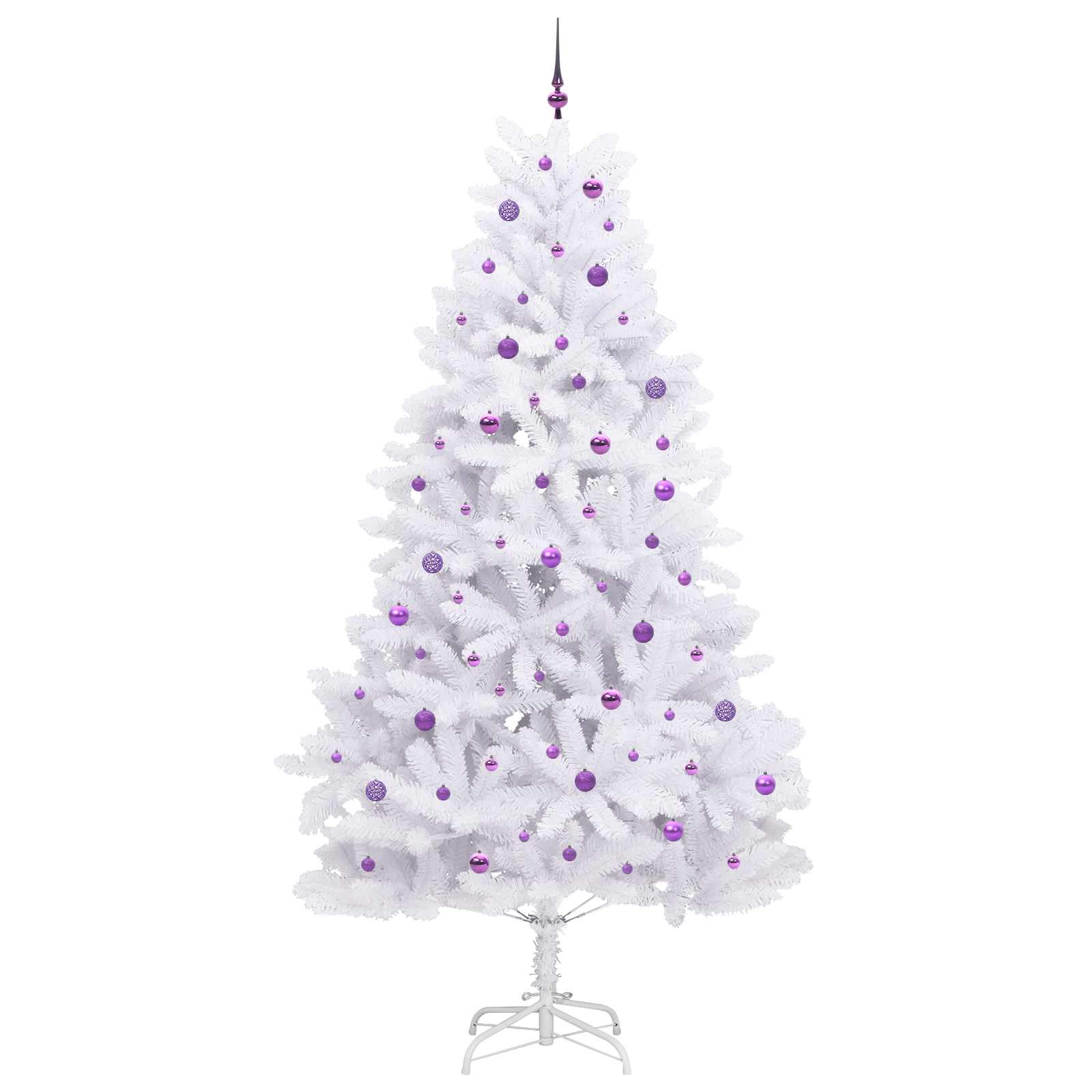 vidaXL Artificial Hinged Christmas Tree White 270 cm PVC and Steel 4