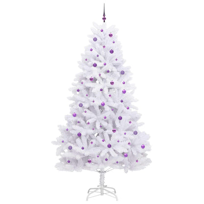 vidaXL Artificial Hinged Christmas Tree White 270 cm PVC and Steel 4